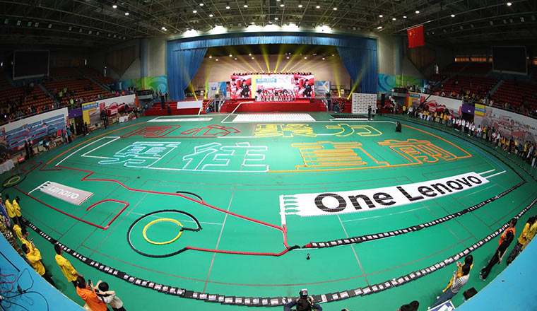 Most laptops toppled in a domino fashion