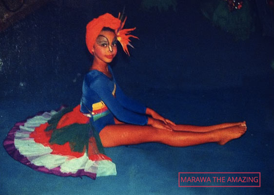 marawa as a child in blue background