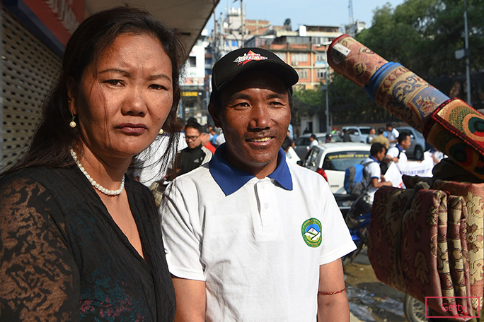Kami Rita and Lhakpa Sherpa at Sagarmatha (Everest) Day celebrations in Kathmandu in 2018