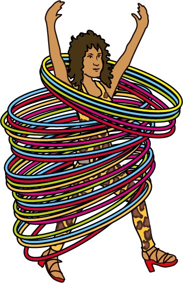 illustration of Marawa with multiple hula hoops