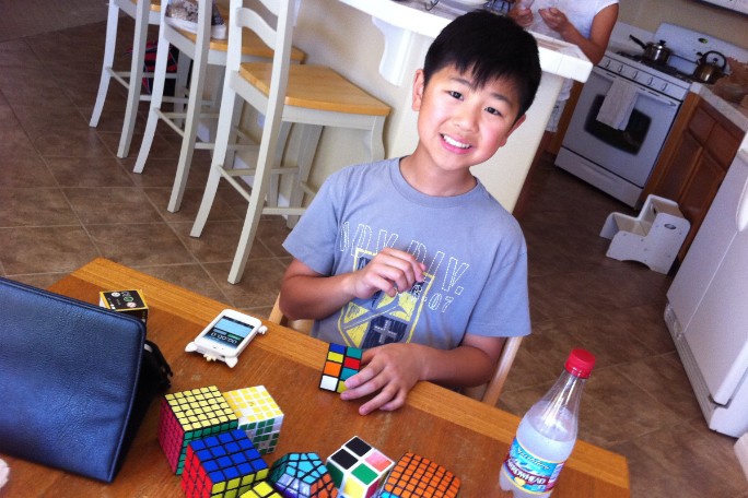 max park solving a rubiks cube as a young child