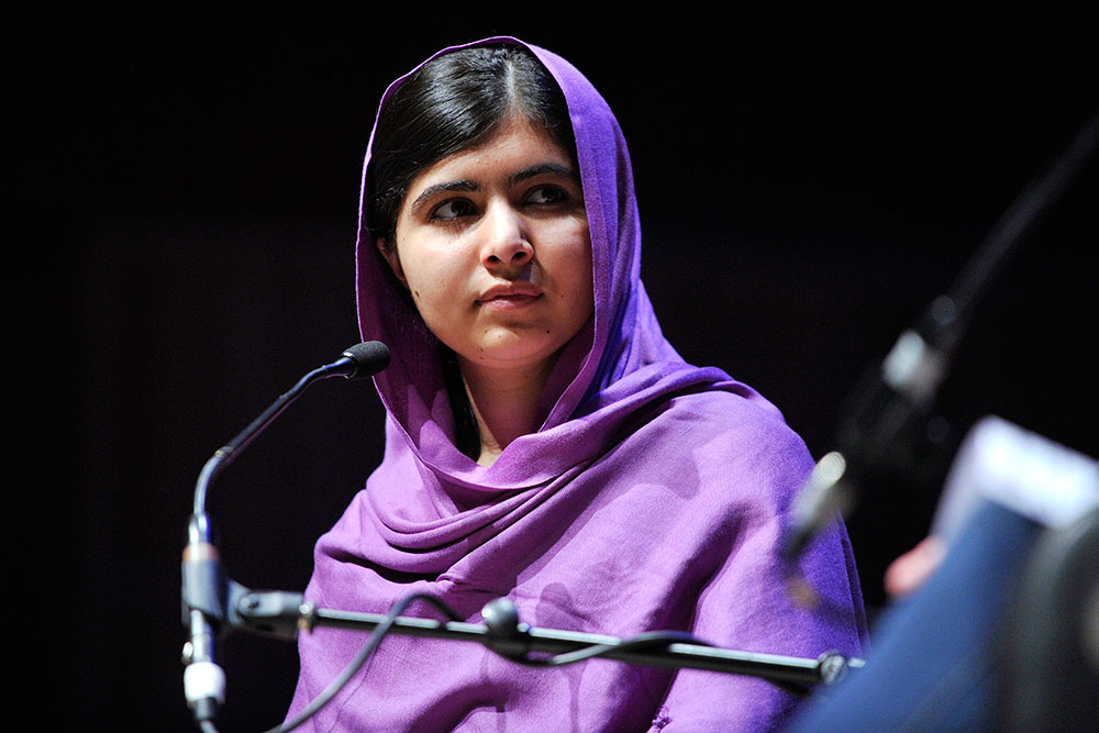 Malala Yousafzai speaking at WOW 2014, at the Southbank Centre in London, UK