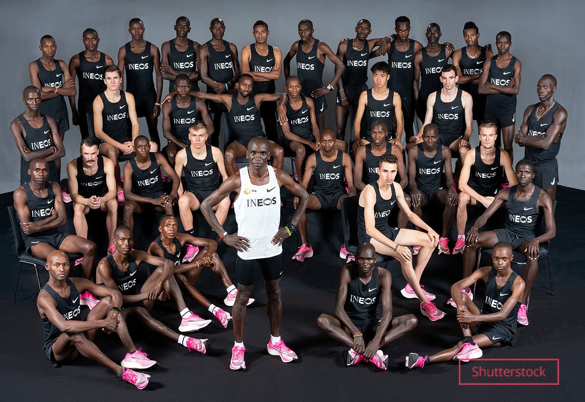 Eliud and Ineos team in black background